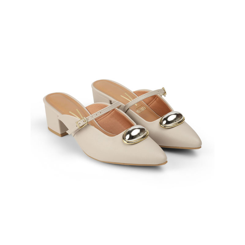 Vizzano Block Heeled Mules Beige (EURO 36)