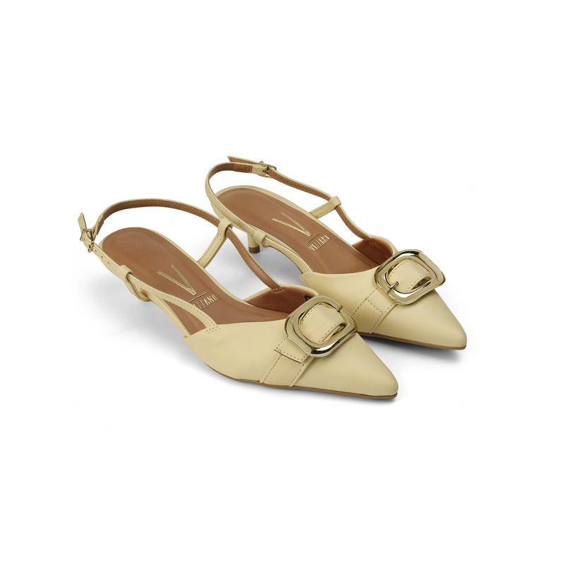 Vizzano Kitten Ankle Strap Sandal Heels Yellow (EURO 37)