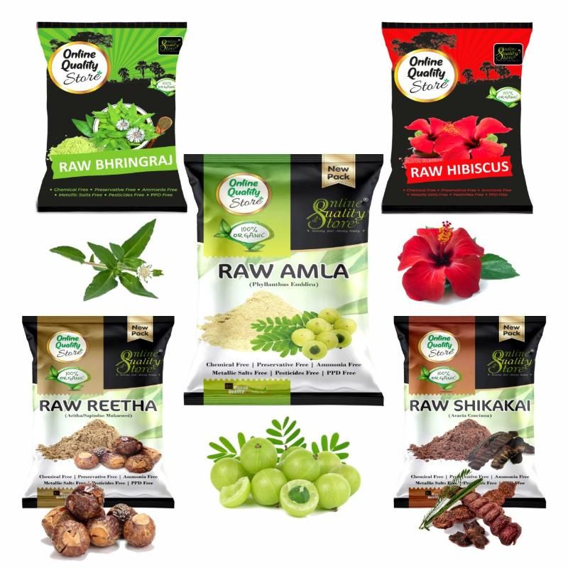 Online Quality Store Raw Form - Amla, Reetha, Shikakai, Bhringraj And Hibiscus For Hair & Skin