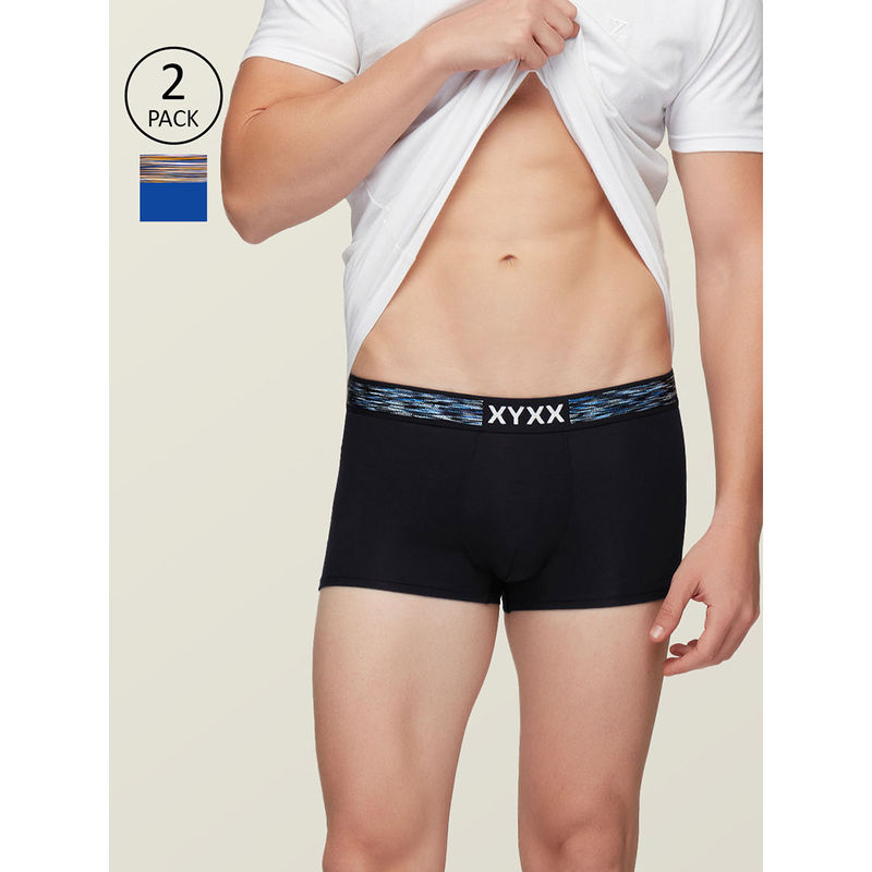 XYXX Men's Intellisoft Antimicrobial Micro Modal Hues Trunk (Pack Of 2) - Multi-Color (S)