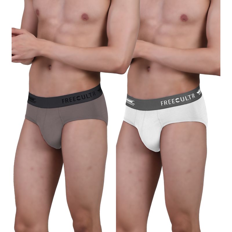 FREECULTR Men's Anti-Microbial Air-Soft Micromodal Underwear Brief, Pack of 2 - Multi-Color (M)