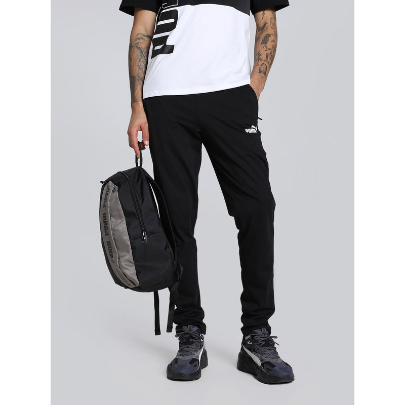 Puma Ess Zippered Jersey Op Men Black Knitted Trackpant (S)