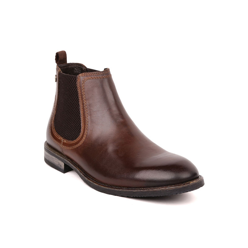 MASABIH Genuine Leather Brown Chelsea Boots (EURO 44)