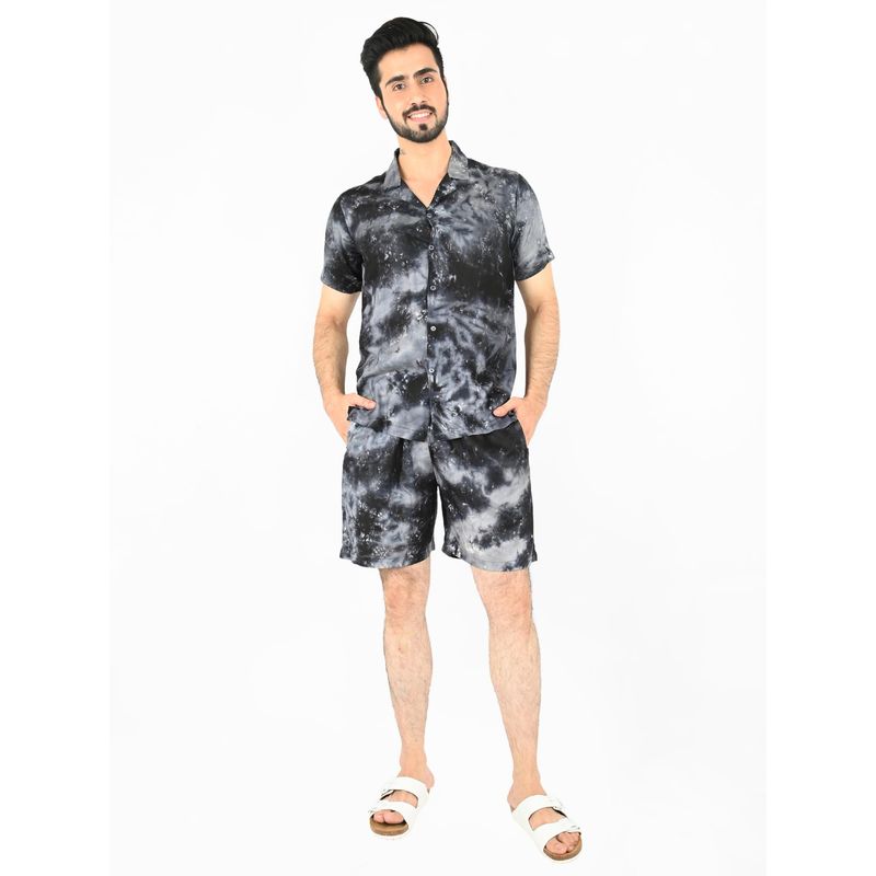 Blissence Black Tie and Dye Printed Co-ord Set (XL)