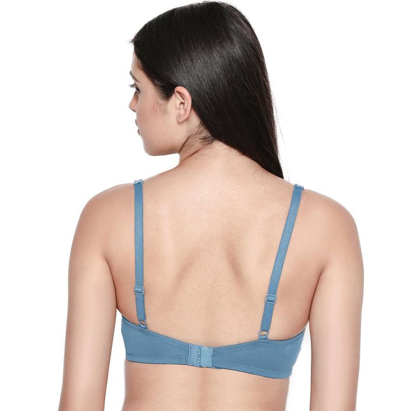 Shyaway Women Captain Blue Non Padded Moulded Plunge Bra (30C)