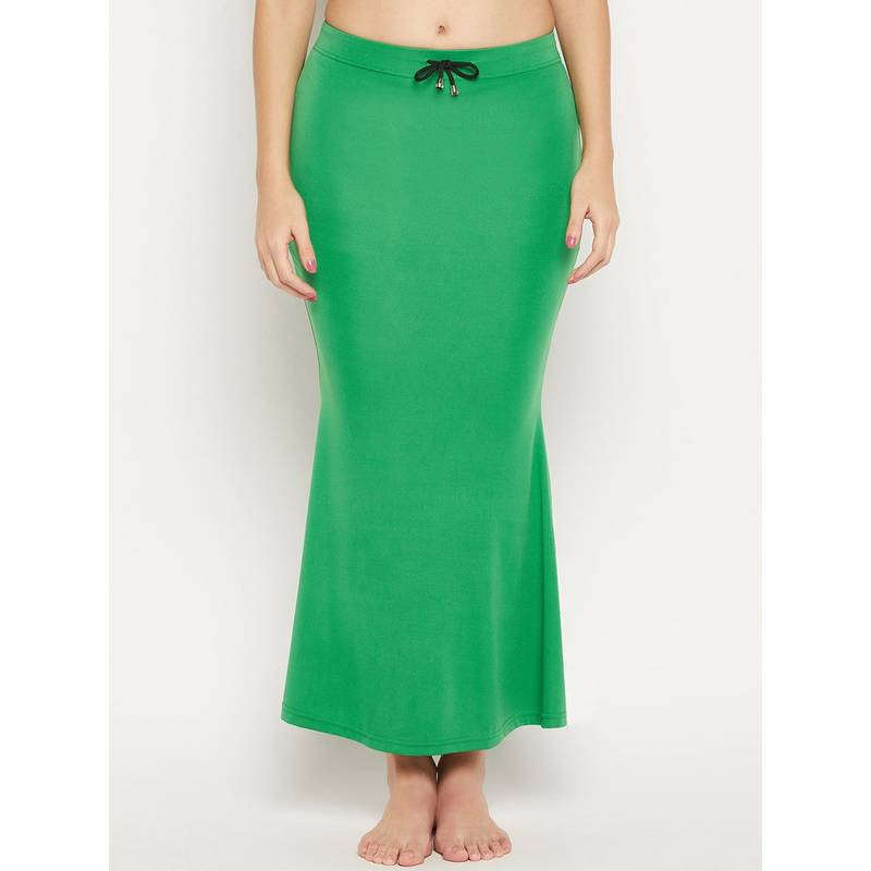 G Heist Women Green Solid Skinny Fit Saree Shapewear (S)
