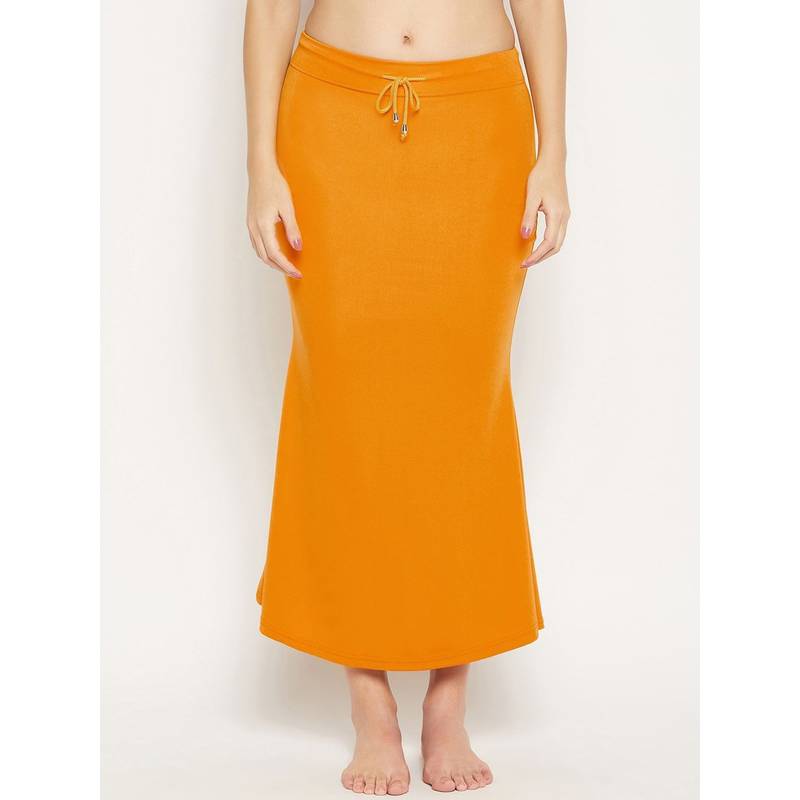 G Heist Women Mustard Solid Skinny Fit Saree Shapewear (6XL)
