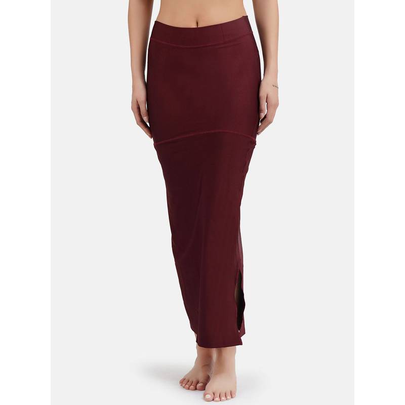 G Heist Women Burgundy Solid Saree Shapewear (M)