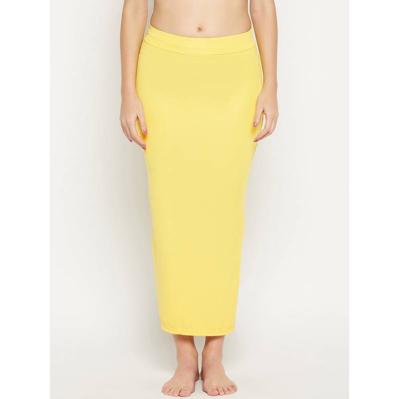 G Heist Women Yellow Solid Seamless Saree Shapewear (S)
