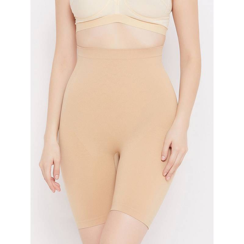 G Heist Women Skin-Colored Solid High-Waist Tummy and Thigh Shaper (M)