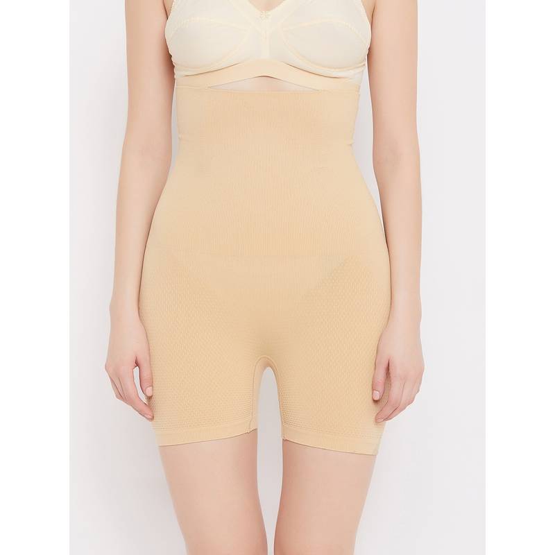 G Heist Women Skin-Colored Solid High-Waist Tummy and Thigh Shaper (XL)