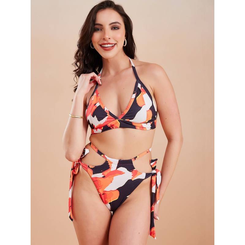 G Heist Women Multi-Color Printed Swim Bikini (XS)