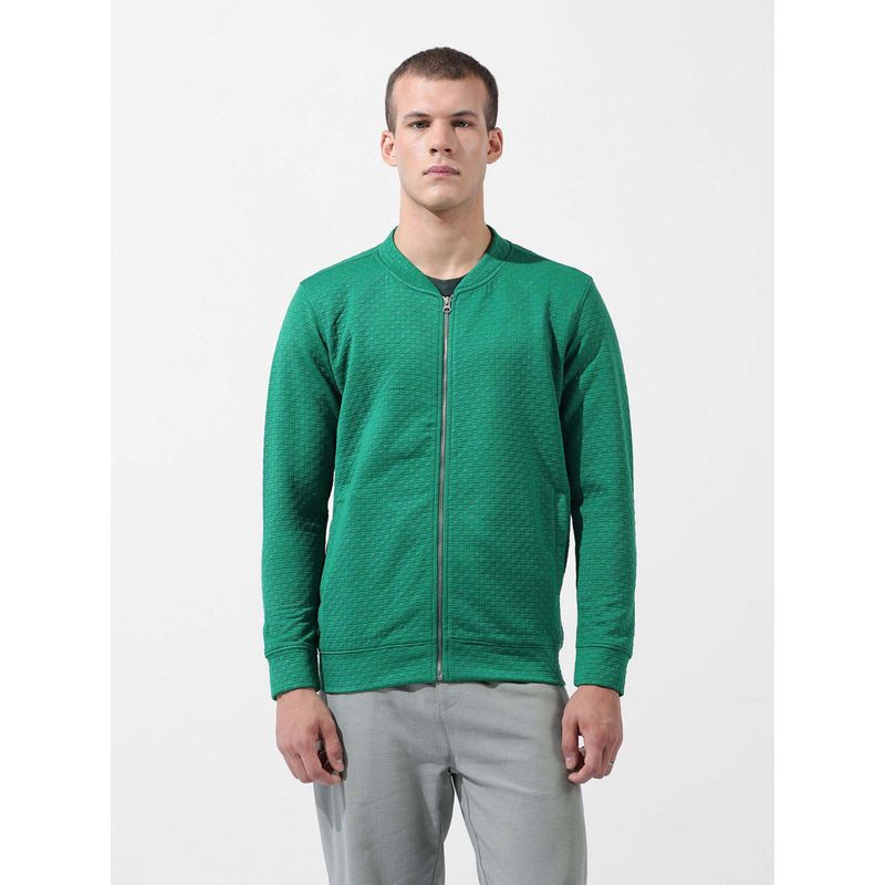 The Indian Garage Co Green Self Design Regular Fit Jacket (M)