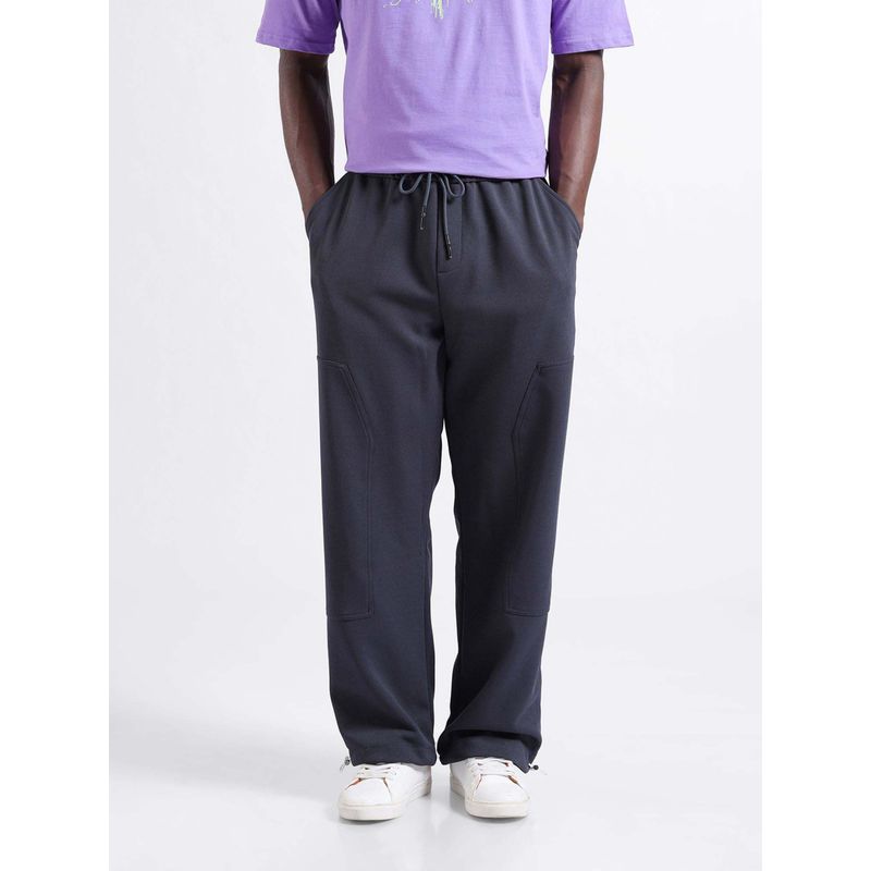 The Indian Garage Co Grey Solid Loose Fit Trackpant (30)