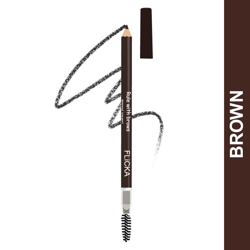 FLiCKA Rule with Brows Liquid Eyeliner Easy Application High Pigment Buildable Color - Brown