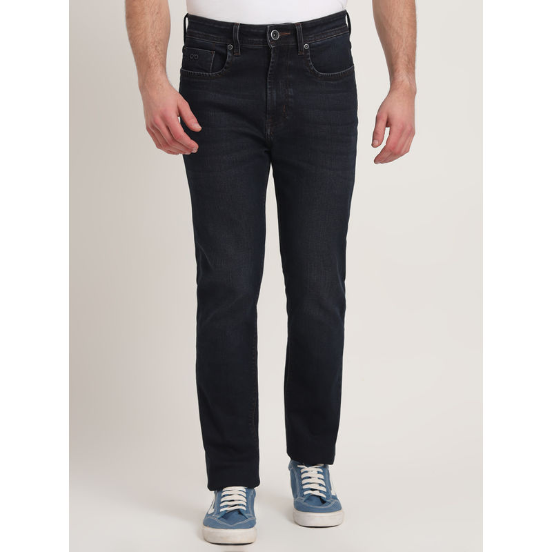 JadeBlue Dark Blue Straight Fit Cotton Blend Timeless Style Comfortable Denim Jeans (30)