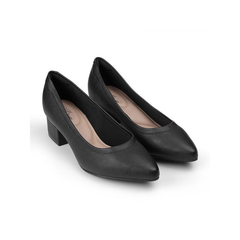 MODARE Women Black Block Heel Pumps (EURO 39)