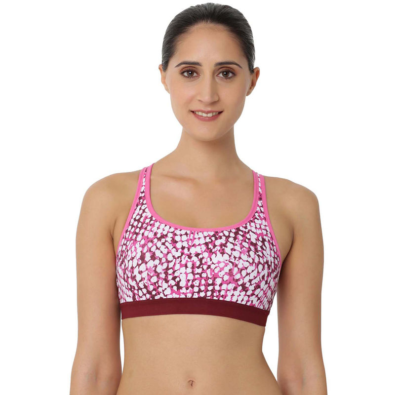 Triumph Triaction 134 Top Padded Wireless High Bounce Control Sports Bra - Maroon (S)