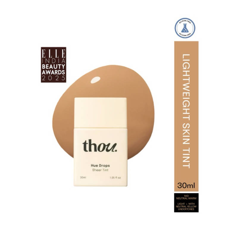 Thou Hue Drops Sheer Skin Tint - Lightweight & Natural Finish Tint - 140 Neutral Warm