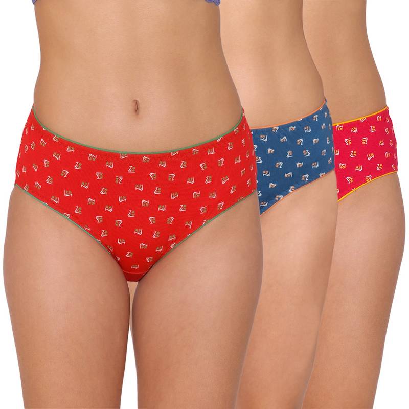 Groversons Paris Beauty Assorted Panties For Women - Multi-Color (Pack Of 3) (S)