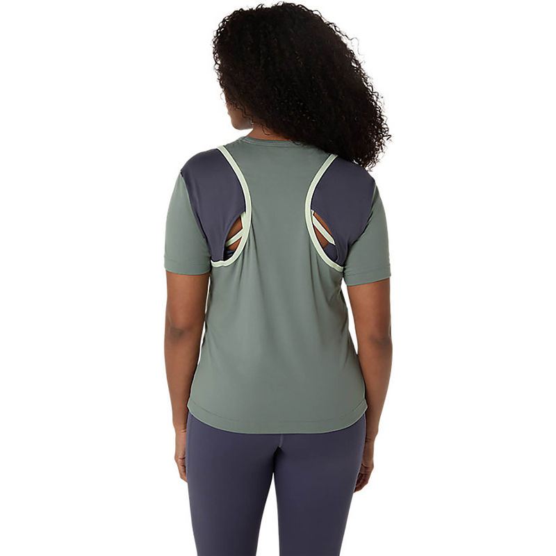 ASICS Women's Monument Green Nagino Flex Short Sleeve Top (XS)