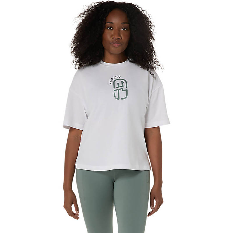 ASICS Women's Brilliant White Nagino Relaxed Graphic Tee (XS)