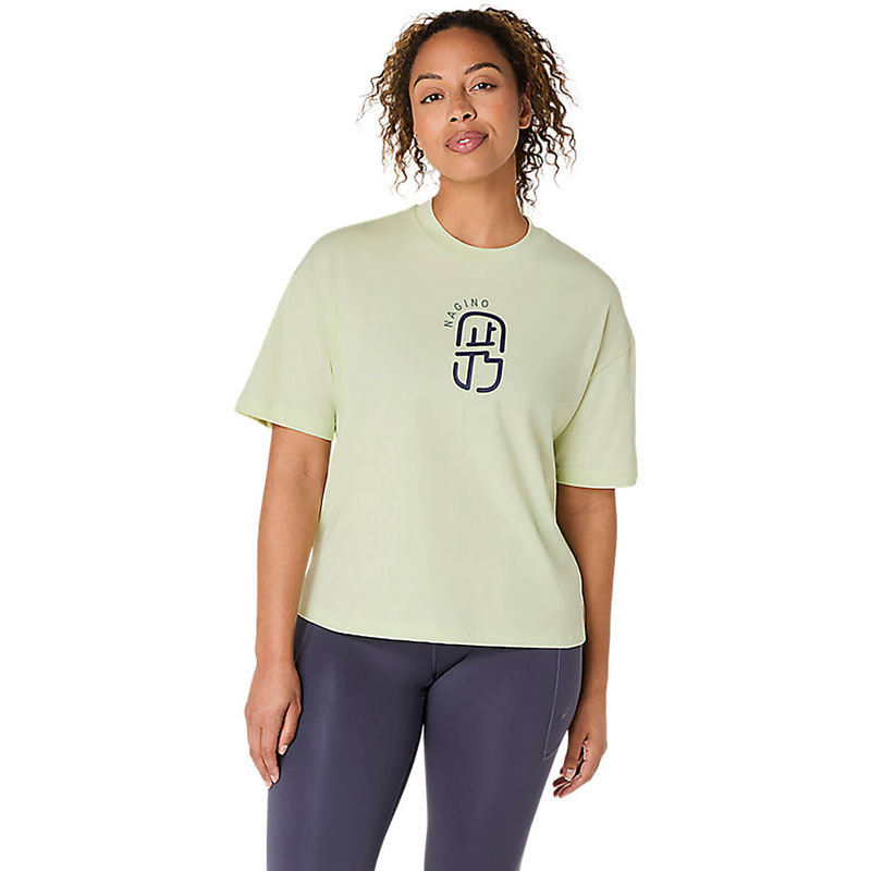 ASICS Women's Whisper Green Nagino Relaxed Graphic Tee (XS)