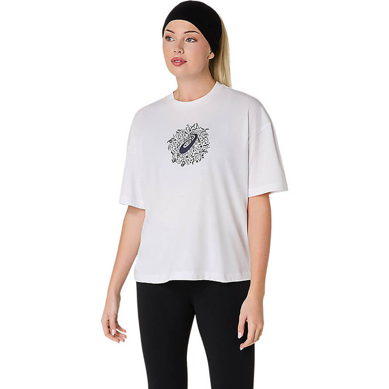 ASICS Women's Brilliant White Relaxed Graphic Tee (S)