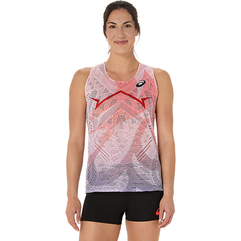 ASICS Women's Flash Red Metaspeed Singlet (L)