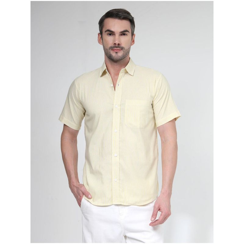 NEUDIS Mens Cotton Half Sleeve Casual Shirt for Men (38)