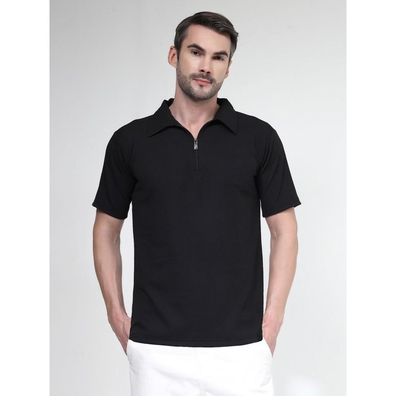 NEUDIS Mens Black Half Sleeve Polo T-Shirt (S)