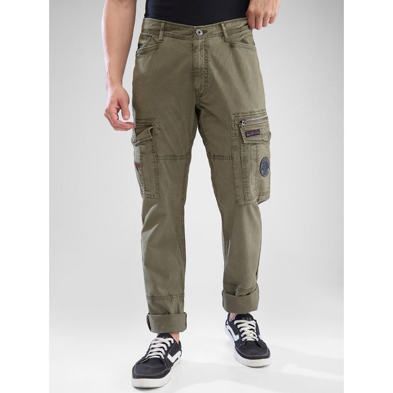 Spykar Green Regular Fit Cargo Pant for Men (32)