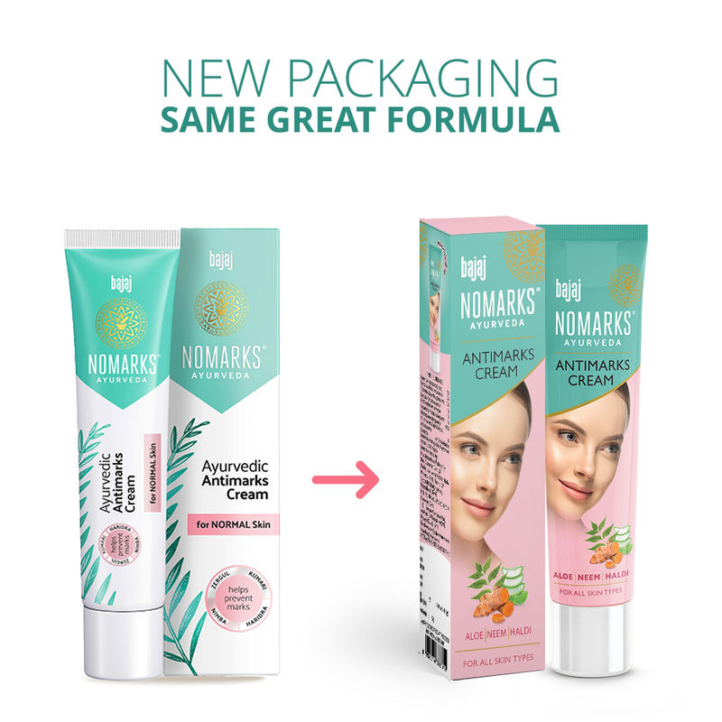 Bajaj Nomarks Ayurvedic Antimarks Cream For Normal Skin Helps Prevents Marks