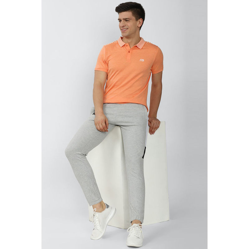 Peter England Men Orange Polo T Shirt (L)