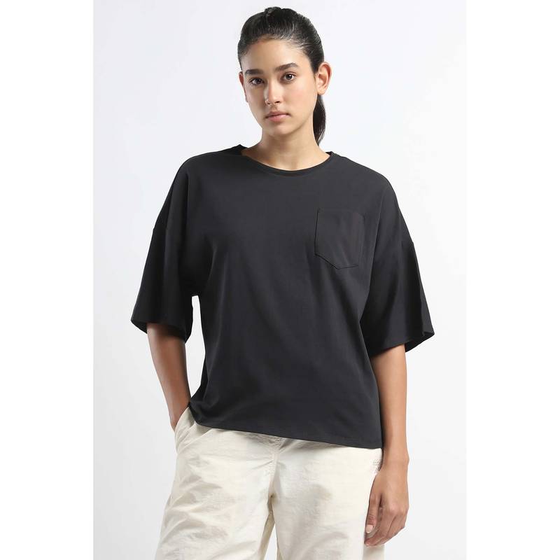 Reebok Women Black T-Shirt (XS)
