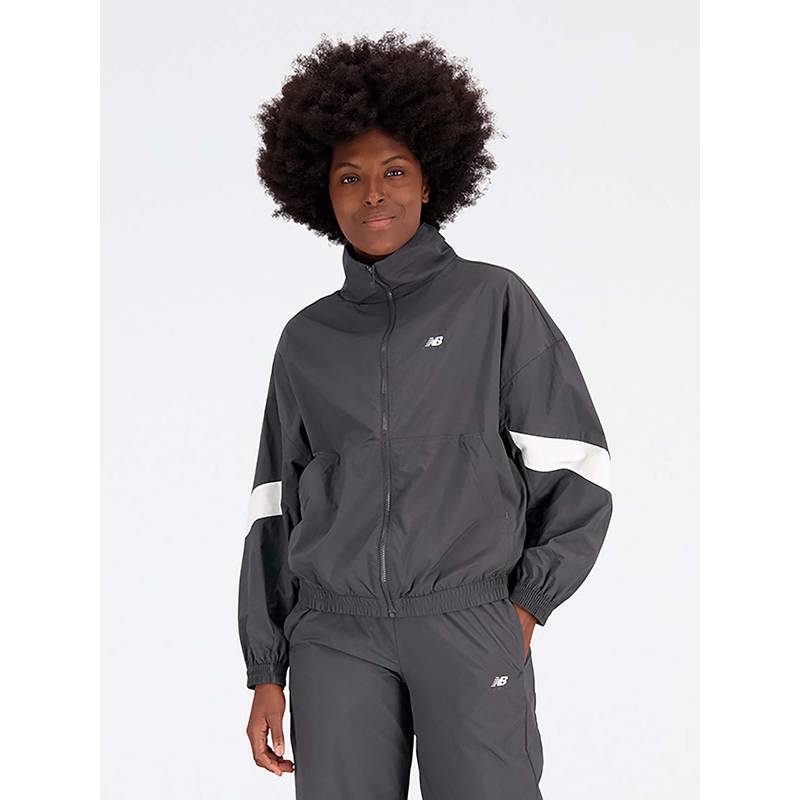 New Balance Women Grey Zipper Jacket (L)