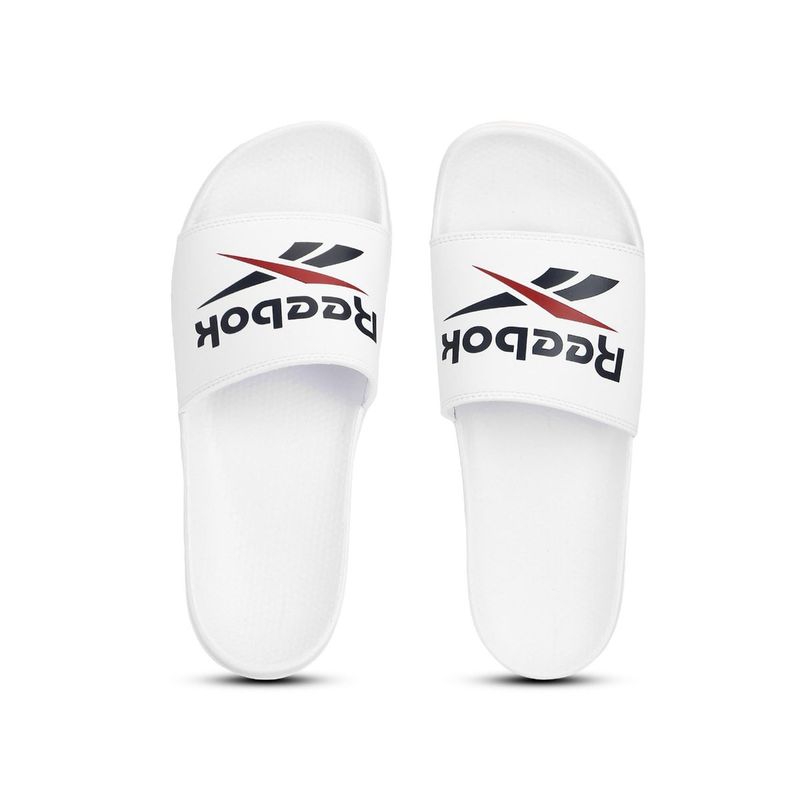 Reebok sliders white hot sale