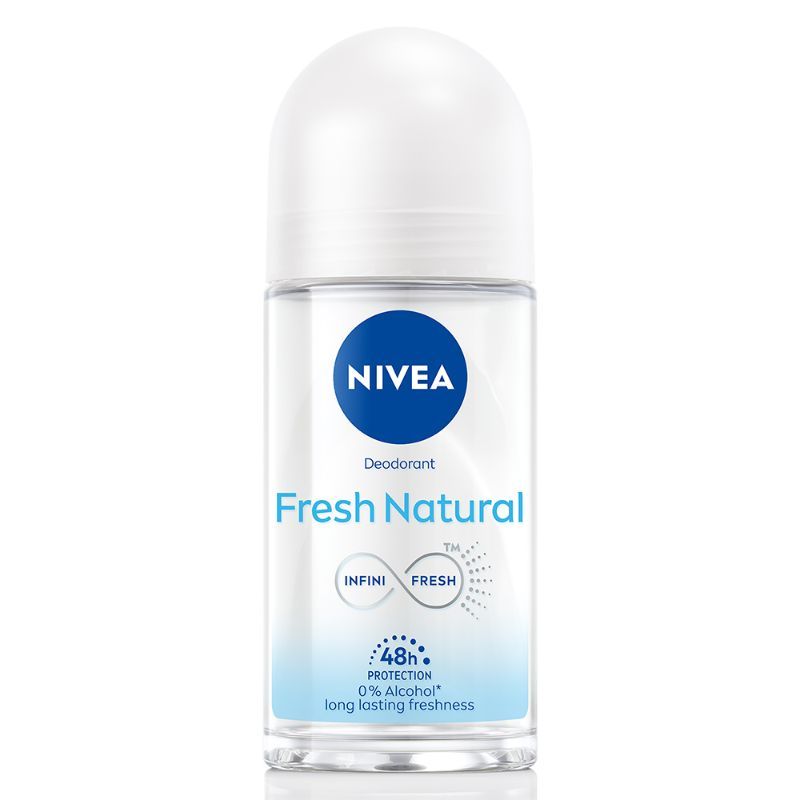 Nivea 0% Alcohol Deodorants Underarm Roll On, 48H Odor Protection & Long Lasting Freshness