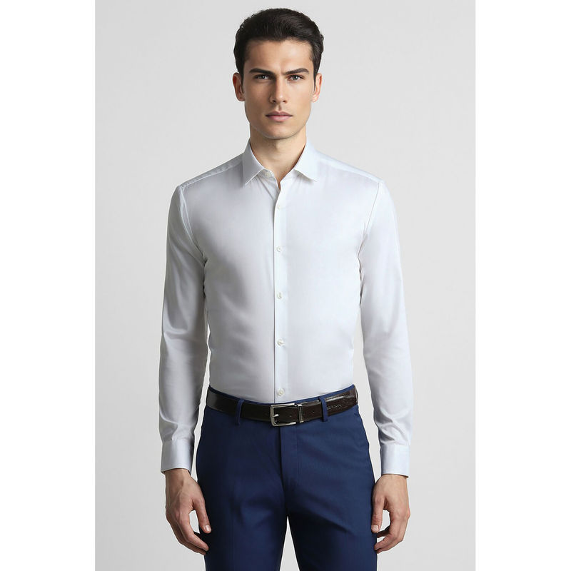 Peter England Men White Slim Fit Formal Full Sleeves Shirt (40)