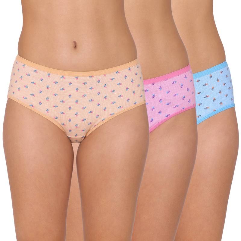 Groversons Paris Beauty Assorted Panties For Women - Multi-Color (Pack Of 3) (M)