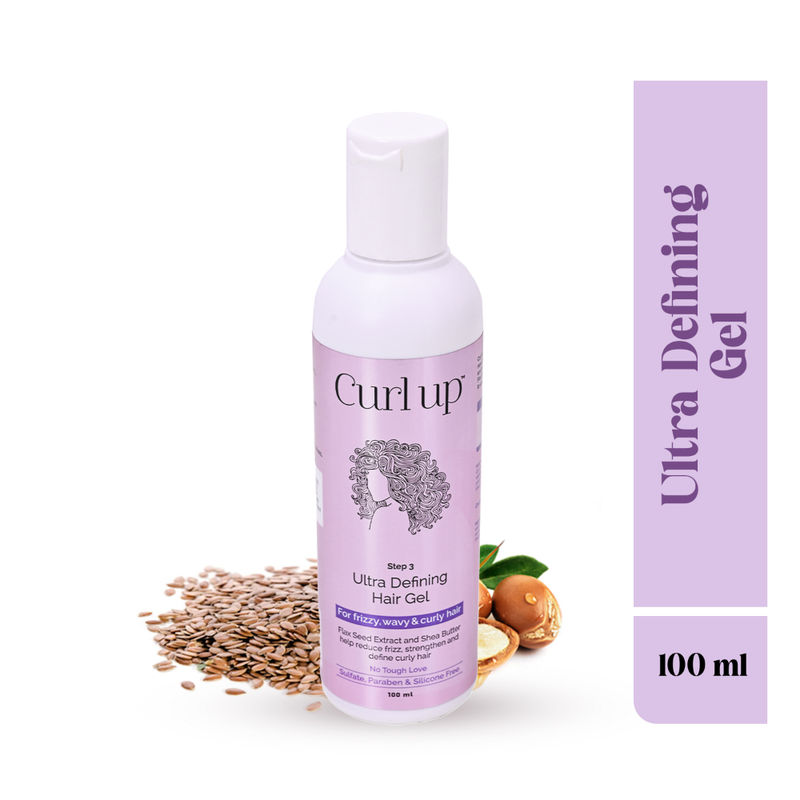 Curl Up Ultra Defining Curly Hair Gel - Strong Hold Flaxseed For Wavy & Curly Hair