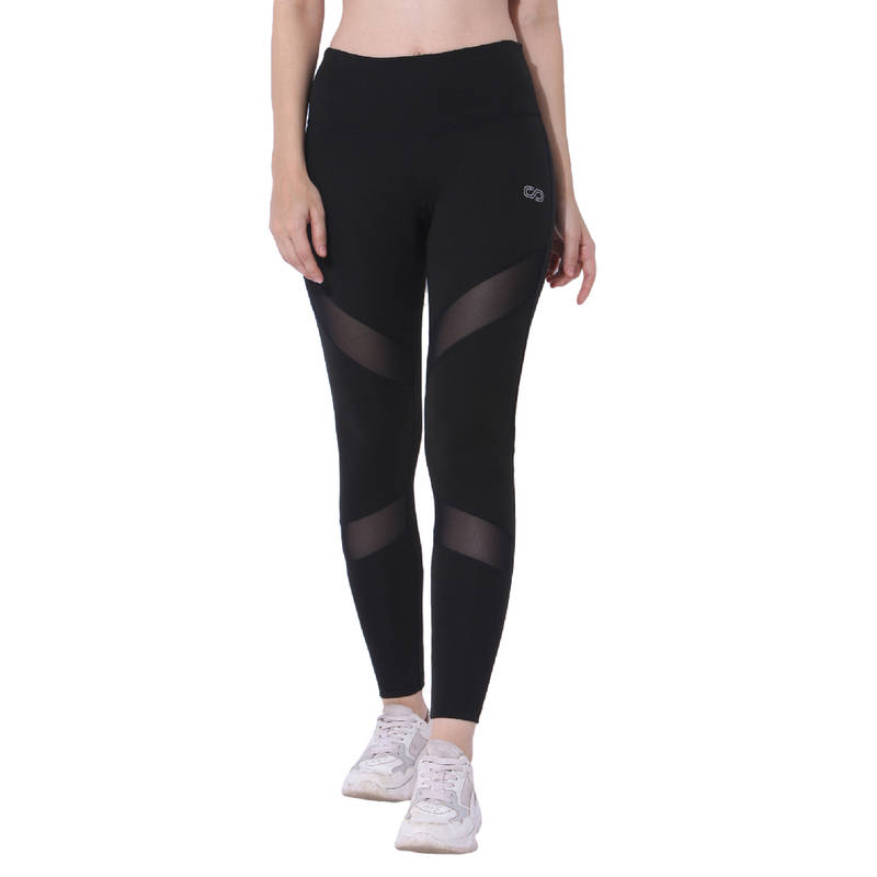 Silvertraq Women's Mesh Cross Leggings - Black (3XL)