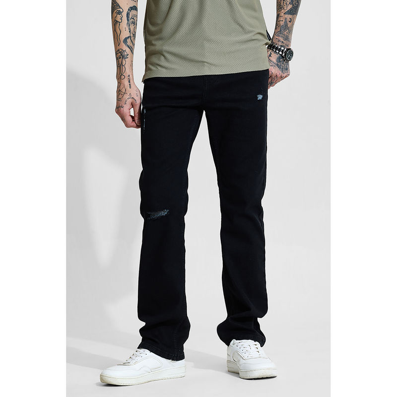 Snitch Black Solid Comfortable Casual Jeans for Men (36)