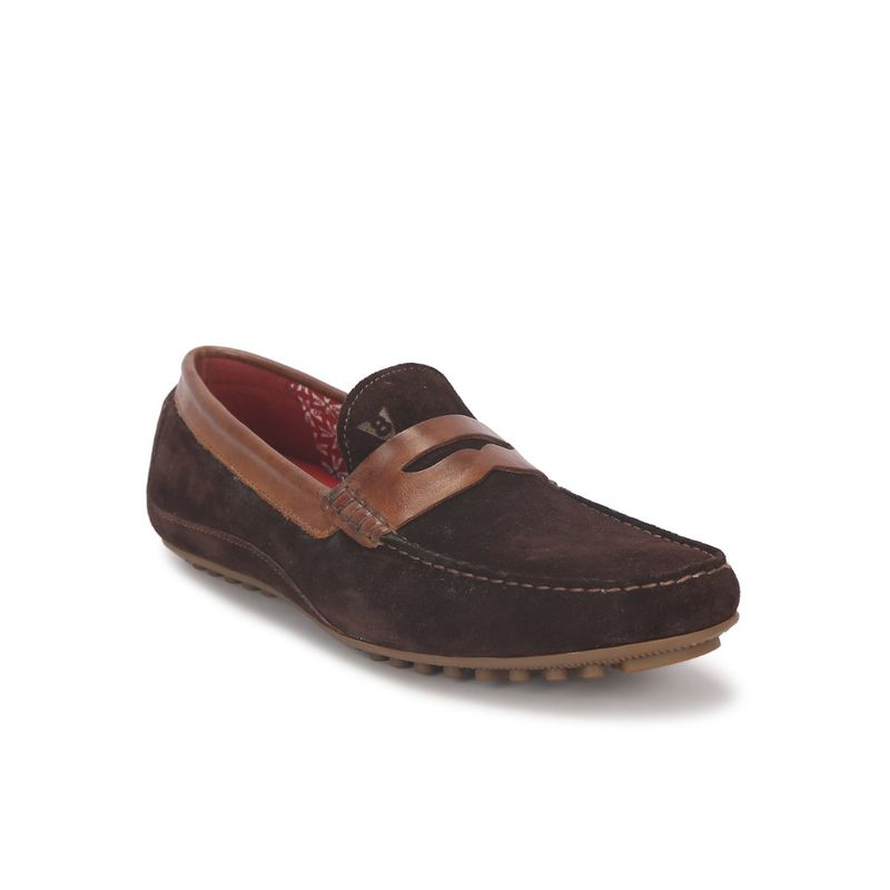 V8 by Ruosh Brown Solid-Plain Loafers (EURO 44)