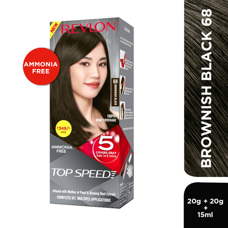 Revlon Top Speed Hair Color Small Pack Woman - Brownish Black 68
