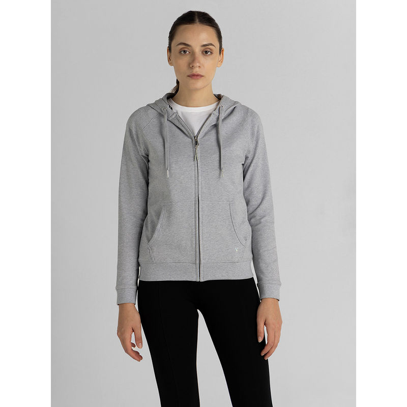 Van Heusen Woman Lingerie And Athleisure Antiviral And Smart Tech+ Hoodie Grey Melange (S)