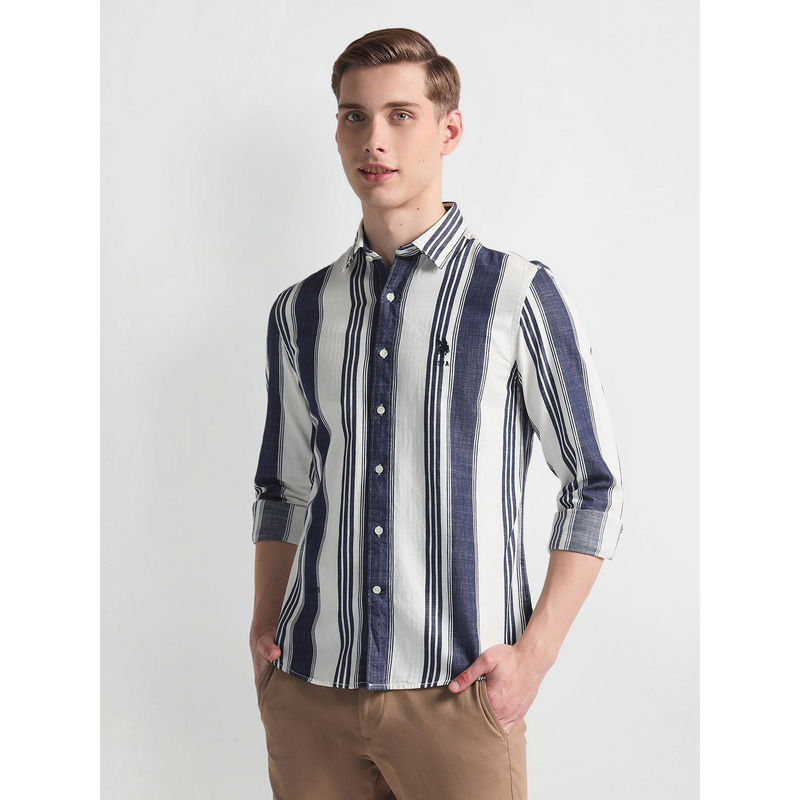 U.S. Polo Assn. Denim Co. Vertical Stripe Slim Fit Shirt (L)