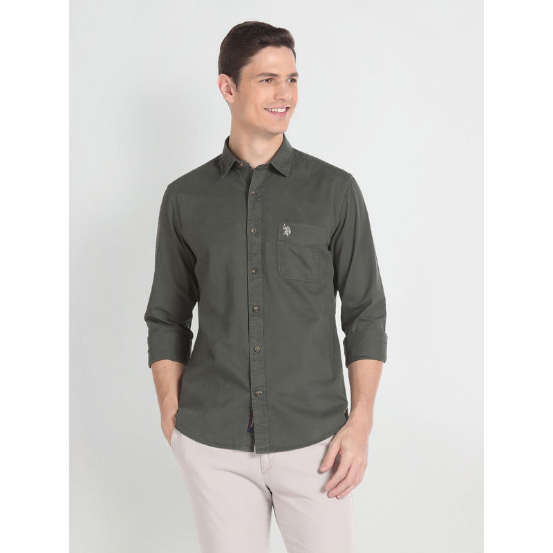 U.S. Polo Assn. Denim Co. Solid Slim Shirt (S)