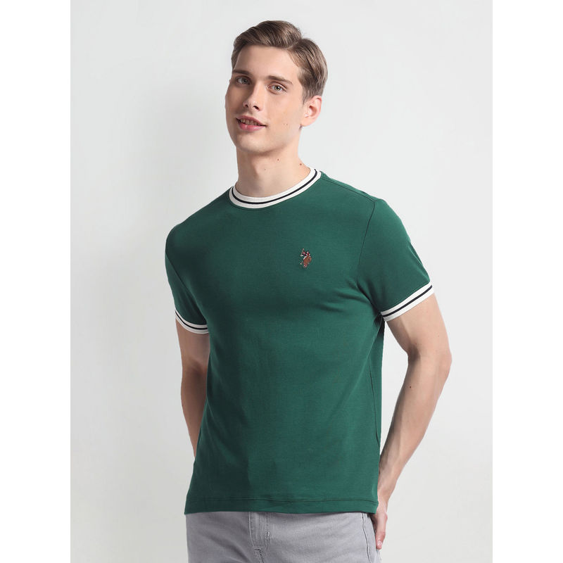 U.S. Polo Assn. Denim Co. Round Neck Solid T-Shirt (L)