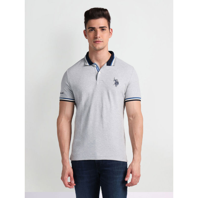 U.S. Polo Assn. Denim Co. Slim Fit Heathered Polo T-Shirt (38)